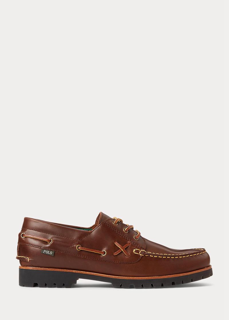 ポロ ラルフ ローレン スリップオン メンズ ブラウン Ranger レザー Boat Shoe PTHBM6579
